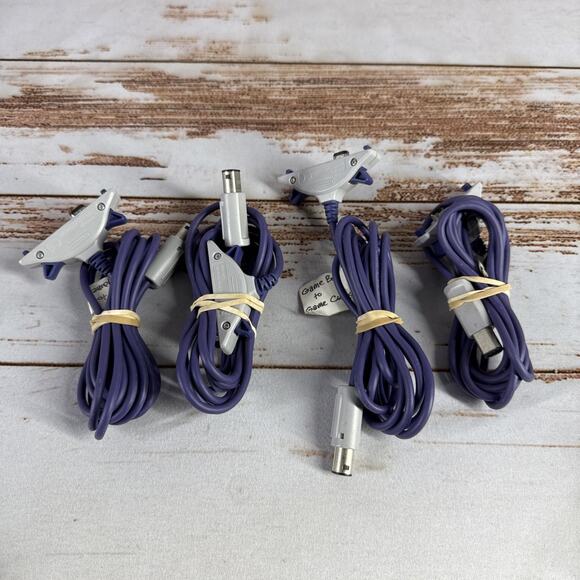 Nintendo GBA Link Cable DOL-011 Lot of 4 – GameCube OEM Genuine, Tested - Picture 1 of 5